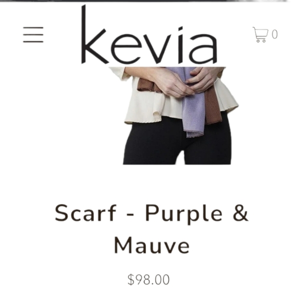 KEVIA ACRYLIC GREY & BLUE COLOR BLOCK SCARF - Picture 6 of 6